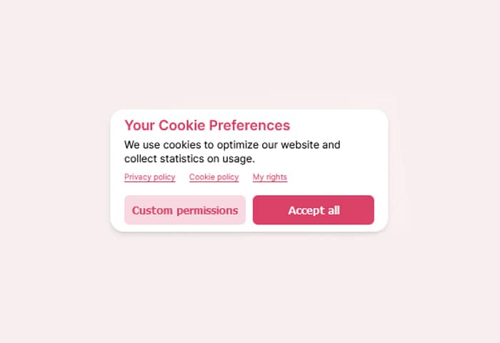 An example cookie consent notice for a website