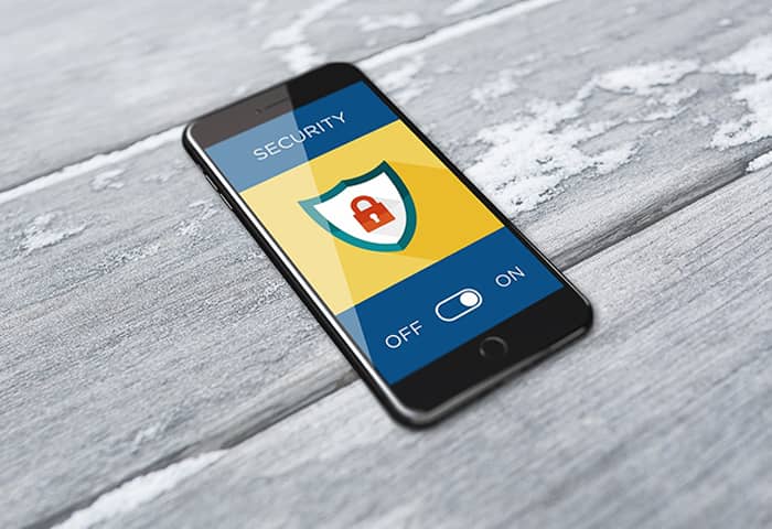 A phone with a SSL Certificate security lock on the screen